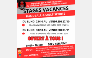Stages Vacances Toussaint 2023